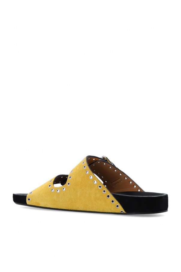 isabel marant lennyo grommet suede slides